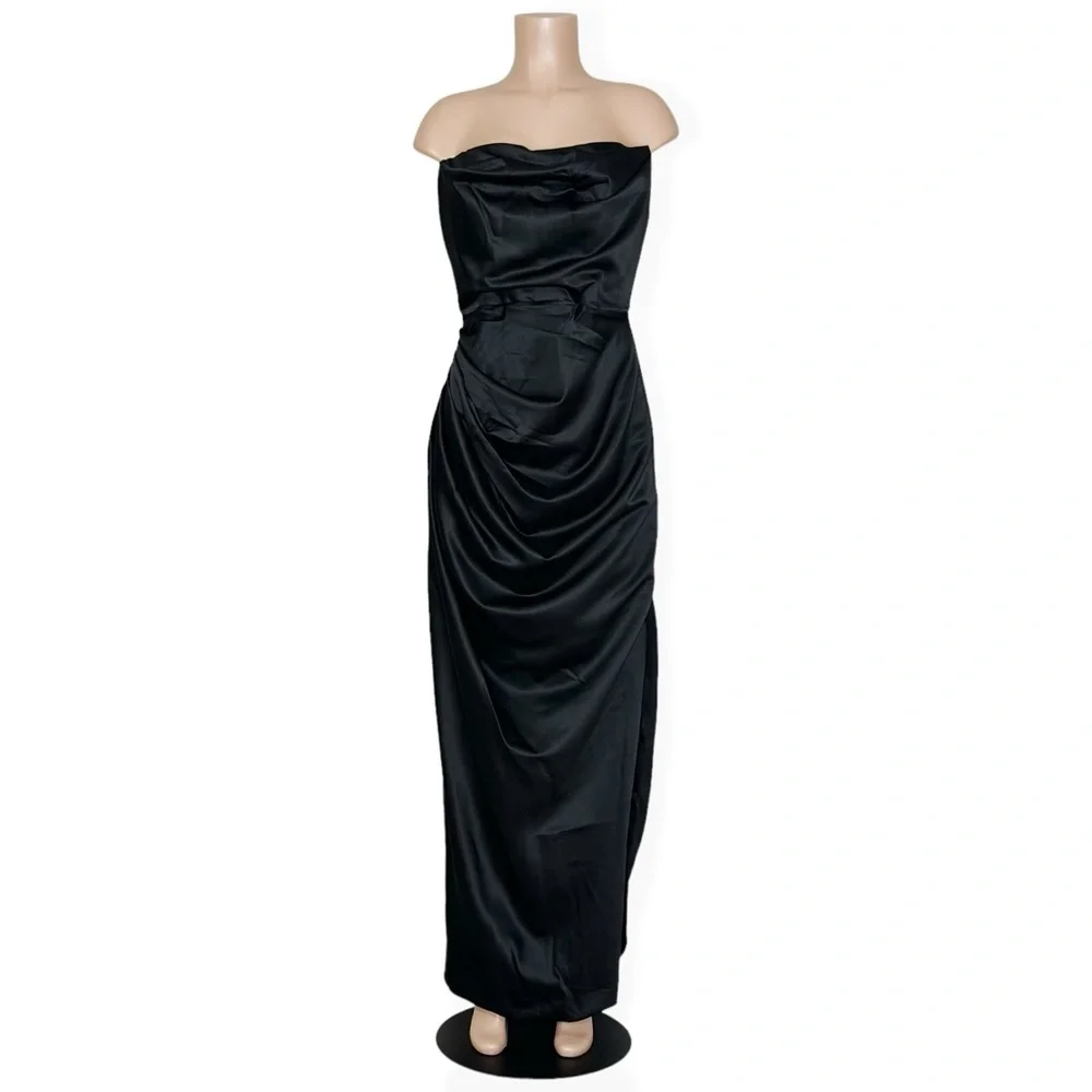 House of CB Strapless Black Maxi Dress